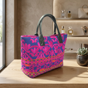 Sac fourre-tout en coton pour femme, style bohème, broderie, fermeture éclair, nouvelle collection 2019, OEM - Product Image 3