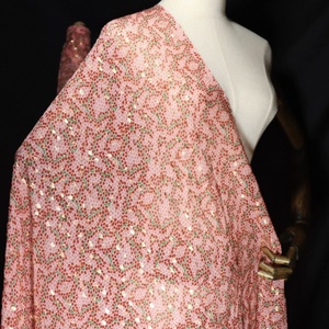 Mới Nhất In Hoa Thiết Kế In Ấn Dòng Vàng Phong Cách Mịn <span class=keywords><strong>Georgette</strong></span> Cơ Sở Lụa Kim Loại Vải Cho Phụ Nữ Bên Khỏe Mạnh Ăn Mặc - Product Image 2