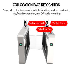 Puerta de barrera oscilante de control de acceso peatonal óptico <span class=keywords><strong>RFID</strong></span> de alta seguridad con motor sin escobillas de acero inoxidable - Product Image 2