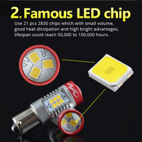 Bombilla LED GESLLA T20 2835 12V para Coche, Focos y A5 7443 7440 1157 Ba15s, Luz de Lectura de Puerta Amarilla de Silicona Canbus