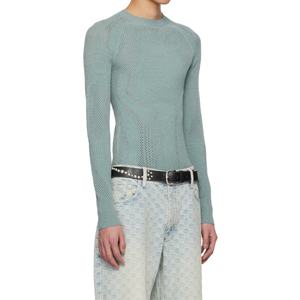 เสื้อยืดแขนยาวทรงแร็กแลนสำหรับผู้ชาย ทรงสลิม กระชับ ยืดหยุ่น ผ้าริบถัก ระบายอากาศ แห้งเร็ว เหมาะสำหรับกิจกรรมกลางแจ้ง เสื้อคอปกสำหรับแข่งขัน - Product Image 3