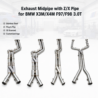 Tuyau d'échappement intermédiaire Boska personnalisé pour BMW X3M/X4M F97/F98 3.0T 2019-2023, 2,75 pouces, avec tuyau en Z/X et son actif