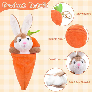 Peluche Personalizzato Coniglio Carota di Pasqua, Giocattolo Morbido Staccabile per Bambini - Product Image 5