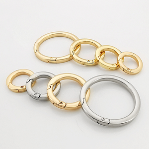 พวงกุญแจโลหะผสมสังกะสี พร้อมห่วงสปริงแบบแบน ห่วงโอริง วงกลม คาราไบเนอร์ สำหรับกระเป๋าถือ - Product Image 5