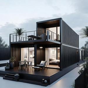 Maison mobile préfabriquée de luxe à 2 étages, maison modulaire moderne en conteneur pour habitation et bureau, structure en acier personnalisable, villa de villégiature - Product Image 1