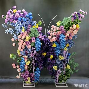 Handmade Mixed Flower Butterfly Wall Panel Wedding Decor Luxurious PE Foam High Simulation Reusable - Product Image 4