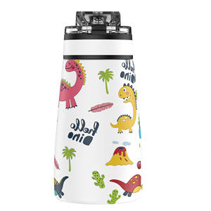 SilverJet 350ml Stainless Steel Vacuum Bottle Double Wall Insulated <b>Kids</b> Water Bottle With Handle Cartoon Design - Product Image 4