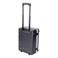 Estuche de Transporte Multifuncional de Plástico Rígido para Almacenamiento de Equipos, con Barra de Arrastre y Ruedas