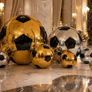 Inflatable <b>Mirror</b> Soccer <b>Ball</b> Gold Silver Customizable Reflective Decoration for Events and Commercial Displays Customized Our I - Product Image 2