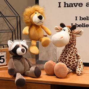 30/35/50 सेमी 7 शैली से भरे वन जानवरों शेर शेर शेर हाथी बंदर ज़ेबरा गिगाफ रेकून प्लश खिलौना जानवर - Product Image 4