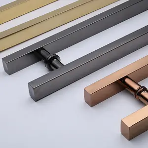 Bolt Through Modern Stainless Steel Glass Door Handles For Hotels And Door And Window Handles