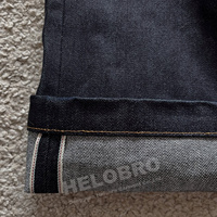 Jean en denim brut Helobro pour homme, coupe droite, patchwork, jambe large, pantalon baggy en denim