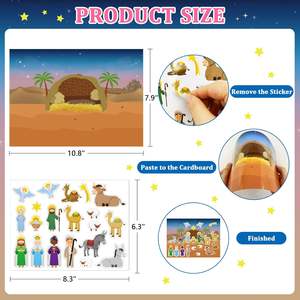 Artisanat religieux autocollants <span class=keywords><strong>de</strong></span> la nativité faire une crèche autocollant ornement bricolage arbre <span class=keywords><strong>de</strong></span> noë<span class=keywords><strong>l</strong></span> suspendus décorations carte - Product Image 2