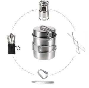 Juego <span class=keywords><strong>de</strong></span> utensilios <span class=keywords><strong>de</strong></span> cocina <span class=keywords><strong>de</strong></span> acero inoxidable para acampada, utensilios <span class=keywords><strong>de</strong></span> cocina ligeros y completos para acampar al aire libre, con estufa <span class=keywords><strong>de</strong></span> madera - Product Image 2