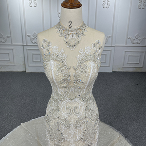 Robes de mariée élégantes en dentelle sirène sans manches pour femmes Jancember 6506 - Product Image 5
