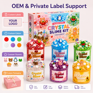 Kit de slime cristallin en gros, lot de 6, avec boîte cadeau, ensemble de slime transparent parfumé DIY pour les vendeurs e-commerce, les écoles, OEM - Product Image 2
