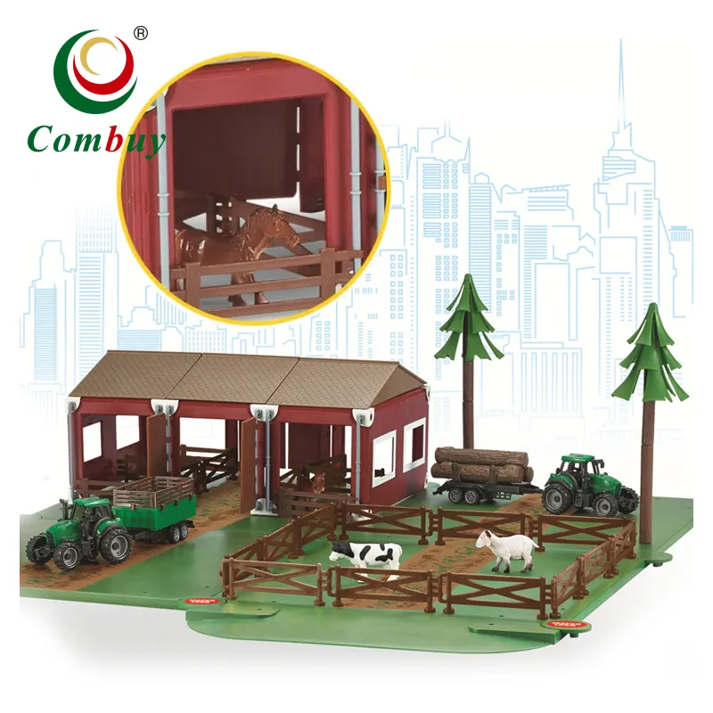 Poultry house DIY set tractor car animal figures set farm toy