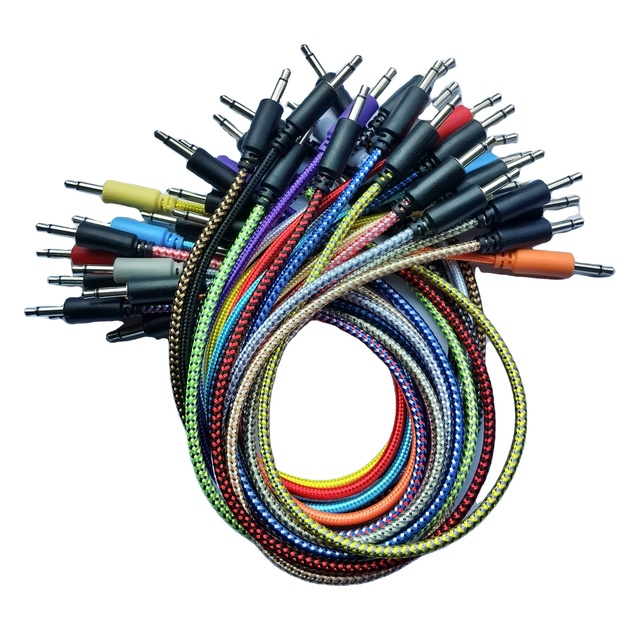 Premium Nylon Braided 3.5 mm 1/8" Male to Male Mono Patch Audio Cable