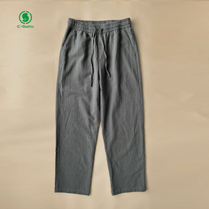 <span class=keywords><strong>Pantaloni</strong></span> Casual da <span class=keywords><strong>uomo</strong></span> in <span class=keywords><strong>lino</strong></span> larghi con coulisse dritta leggera opzioni <span class=keywords><strong>di</strong></span> personalizzazione del servizio OEM - Product Image 4
