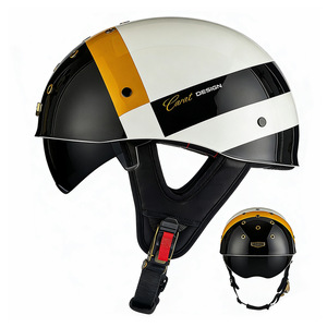 Casco de motocicleta ligero de cara abierta con visera interior, diseño de rayas a la moda, para protección diaria en motocicletas cruiser - Product Image 3
