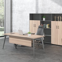 Nouveau bureau de direction moderne convertible en forme de L avec fonctions extensibles, en bois, taille personnalisable