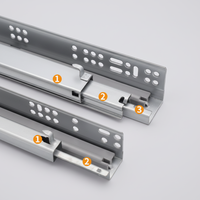 Glissières de tiroir à fermeture douce AOLISHENG 77 lb, à extension complète, à 3 sections, à rail dissimulé avec loquet pour armoire de cuisine