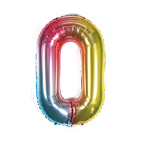 Ballon numérique de 16 pouces 0-9, dégradé, en aluminium, pour le Nouvel An, la pleine lune, les fêtes d'anniversaire, vente en gros