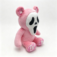 Décorations en peluche d'Halloween : Masque d'horreur, Ours en peluche, Poupée effrayante et mignonne pour la maison, les étagères, les fenêtres et les présentations de fête d'automne