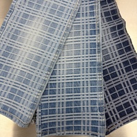 Tissu en denim jacquard à carreaux avec motif tissé pour jeans et vestes