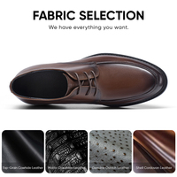 Chaussures Derby en Cuir pour Hommes à Talon Rehaussant de 8 cm/3,15 Pouces avec Logo Personnalisé, Fourniture Directe d'Usine en Gros