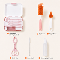 Ensemble de brosses à biberons en silicone PP à long manche pour nettoyer les biberons et les gobelets pour bébés et tout-petits