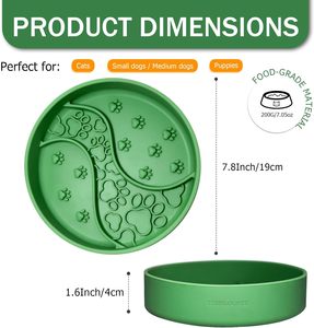 2026 Eco-Friendly 2-in-1 Dog Lick <b>Mat</b> Silicone Slow Feeder Bowl with 700ml Capacity for Travel & Outdoor Use - Product Image 2