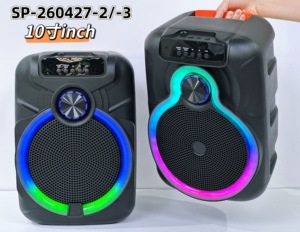 רמקול בלוטות' נייד 10 אינץ' עם תאורת RGB LED, רמקול קריוקי אלחוטי עם מיקרופון, רמקול TWS למסיבות בחוץ - Product Image 3