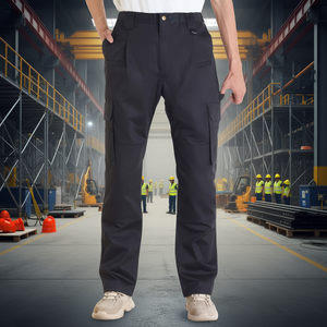 Pantalon cargo ignifuge noir pour homme, taille M, coupe régulière, vêtements de sécurité, multi-poches, pantalon de travail FR - Product Image 2
