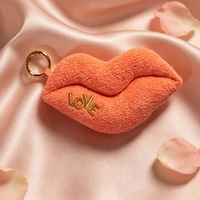 Porte-clés en peluche Lèvres Rouges, Mini Peluche Douce, Pendentif de Sac, Cadeau de Saint-Valentin, Jouet en Peluche Moelleux, Fabricant OEM ODM Personnalisé