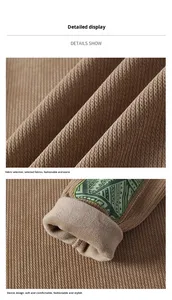 Nuovo Maglione Autunnale da Uomo 2025 Antirughe in Due Pezzi, <span class=keywords><strong>Poliestere</strong></span> e Spandex, Pullover in Maglia con Fodera in Pile e Imbottitura in Pile - Product Image 4