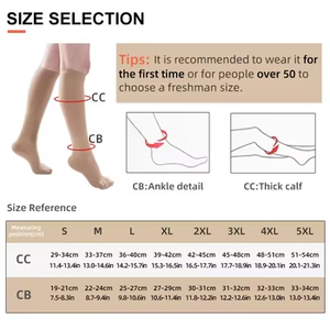 Bas de compression au genou 30-40mmHg pour femmes Varices et anti-embolie Gradient élastique Support de mollet direct d'usine - Product Image 5