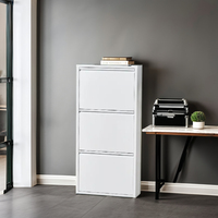 Meuble de rangement à chaussures convertible et extensible en acier inoxydable à 3 niveaux de haute qualité, design moderne pour salon
