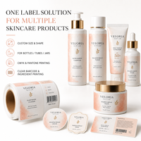 Étiquettes personnalisées pour soins de la peau, autocollants imperméables pour flacons cosmétiques, étiquettes en rouleaux gaufrées à chaud avec dorure à chaud, emballage texturé, OEM