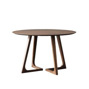 Nordic Minimalist Solid Wood <b>Round</b> Coffee <b>Table</b> Natural Walnut Color <b>Small</b> Size For Home Apartment Balcony Leisure Use - Product Image 5