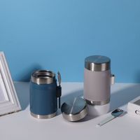 Thermos alimentaire en acier inoxydable de 400 ml, récipient à lunch isotherme portable avec cuillère