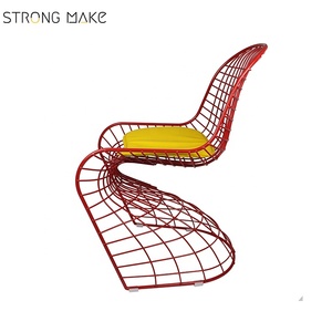 Venta al por mayor personalizar el Color rojo Metal recubierto de alambre plegable sillas de comedor <span class=keywords><strong>bistro</strong></span> - Product Image 3