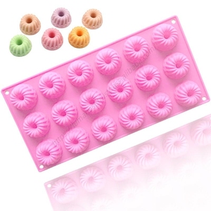 แม่พิมพ์เค้กชิฟฟอน 18 หลุม แบบขายส่ง ราคาพิเศษ ชุดแม่พิมพ์ซิลิโคนลายวน สำหรับทำขนม อุปกรณ์ครัว - Product Image 5