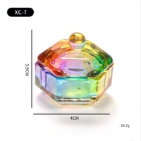 15 styles de pots en verre pour nail art, colorés arc-en-ciel, avec couvercle, pour poudre acrylique, liquide et monomère, outils et accessoires