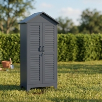 Meubles d'extérieur sur mesure, fabricant chinois, armoire en acier thermolaqué, armoire à outils de jardin d'extérieur avec porte à persiennes