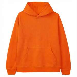 Sudadera con Capucha Naranja Extra Grande Personalizada con Logotipo, 100% Algodón, Estilo Urbano, para Hombre, con Hombros Caídos - Product Image 1