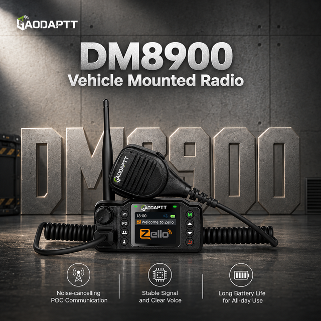 GaodaPTT 4G Walkie Talkie DM8900 POC LTE GPS WIFI Vehicle Mounted Radio Android System Without Distance Limitation OEM Intercom