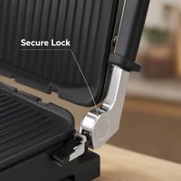 Grill de contact et gaufrier 2-en-1 au charbon de bois, plaques amovibles antiadhésives, minuteur numérique, 5 préréglages, double face, portable, se plie à plat