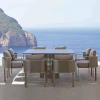 Ensemble de canapés modulaires en acier inoxydable au design nordique - Mobilier d'extérieur imperméable pour villas, patios, cours et hôtels