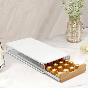 Usine OriginalLine Pod Holder Mesh <span class=keywords><strong>Tiroir</strong></span> Métal 40 <span class=keywords><strong>Nespresso</strong></span> <span class=keywords><strong>Capsule</strong></span> Organisateur Blanc Noir - Product Image 5